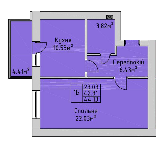 Планировка типа  1Б