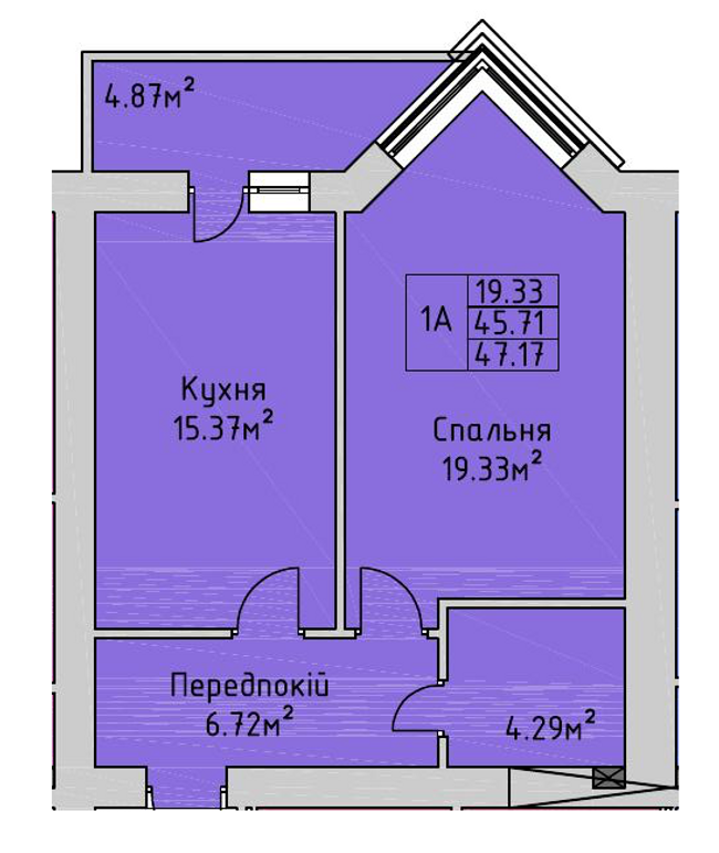 Планировка типа  1A