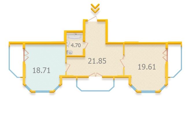 Планировка типа  1-71.79