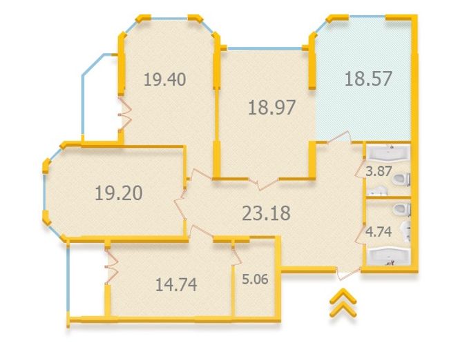 Планировка типа  4-133.58