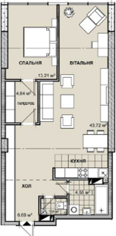 Планировка типа  2-74.47