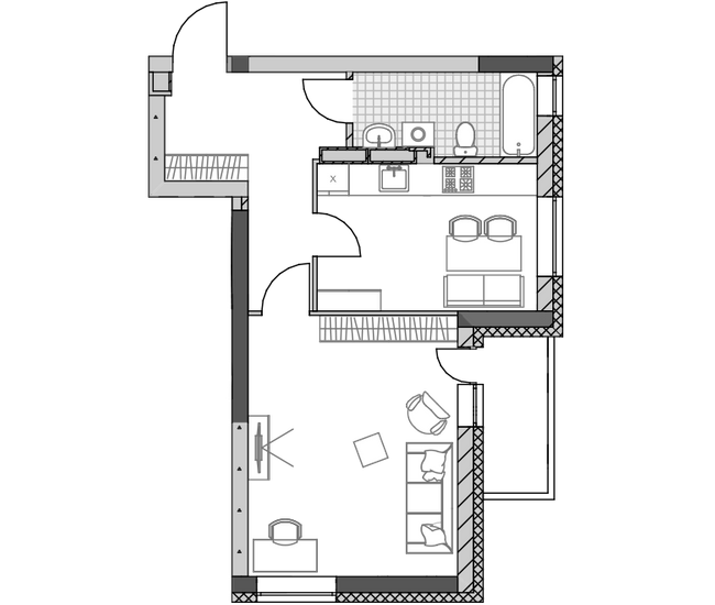 Планировка типа  (Г)1-4