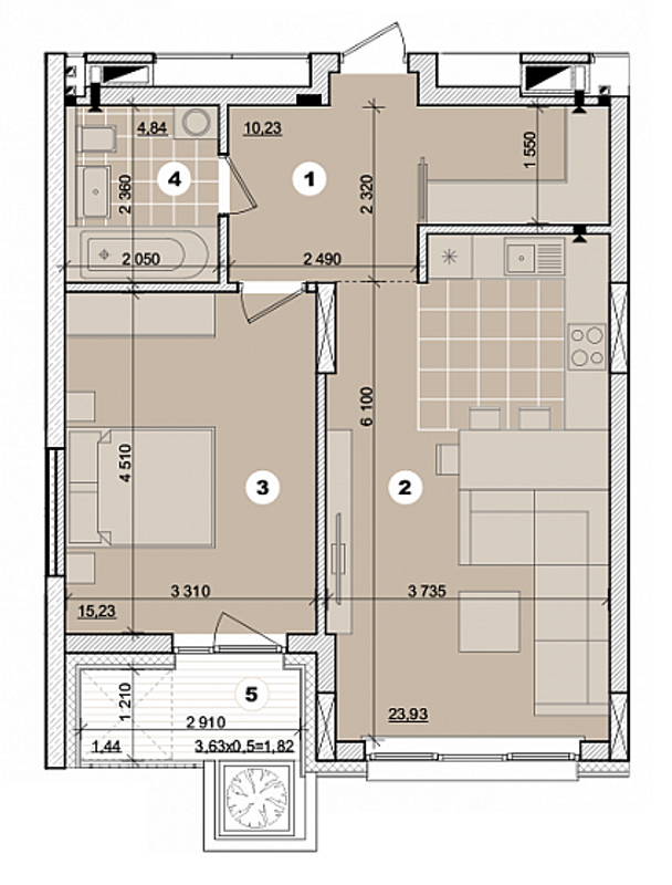 Планировка типа  56.05