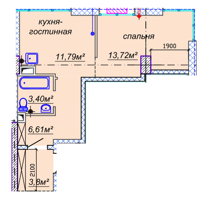 Планировка типа  1-36.42