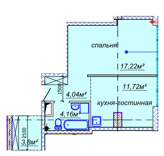 Планировка типа  1-38.24