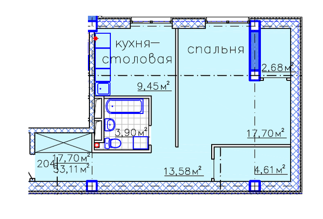 Планировка типа  1-53.11