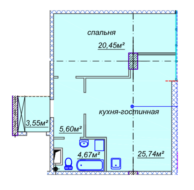 Планировка типа  2-57.97