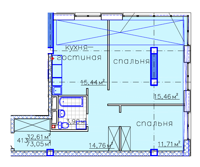 Планировка типа  2-73.05