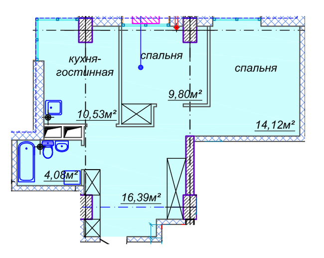 Планировка типа  3-56.31