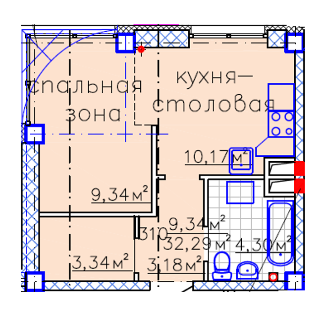 Планировка типа  1-32.29