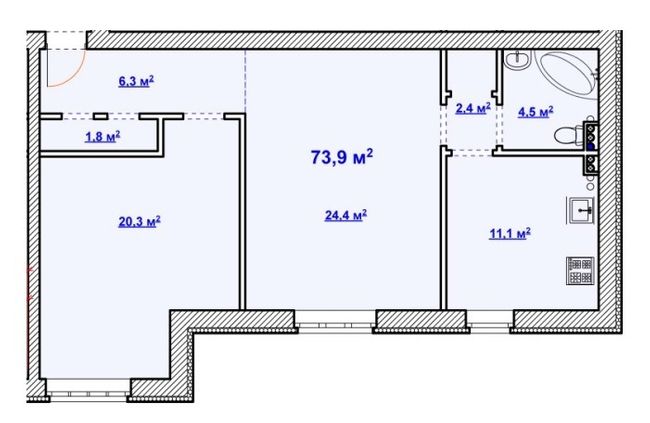 Планировка типа  2-73.9