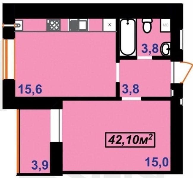 Планировка типа  1-42.10