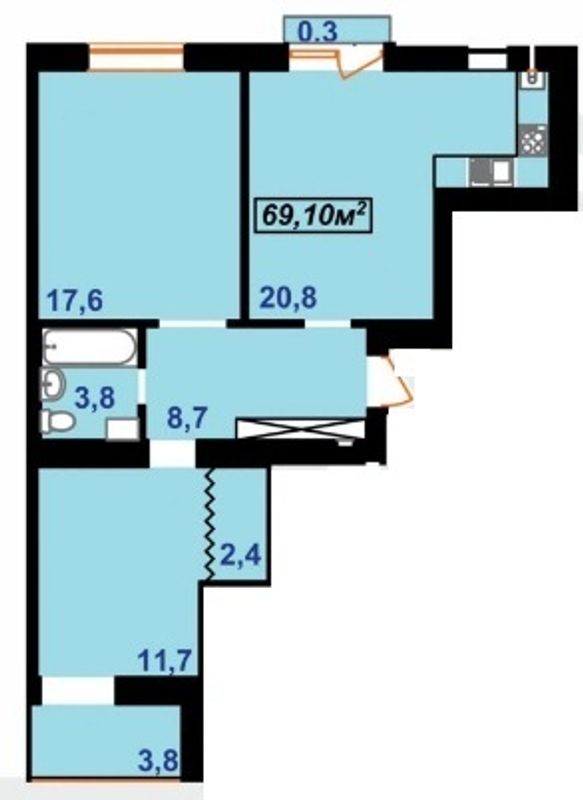 Планировка типа  2-69.10