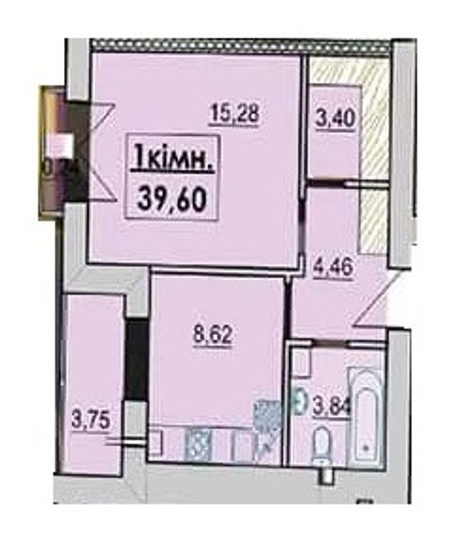 Планировка типа  1-39.6