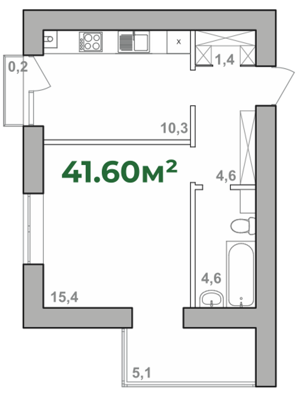 Планировка типа  1-41.6