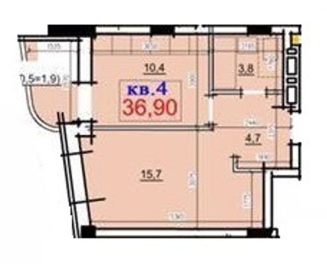 Планировка типа  1-36.9