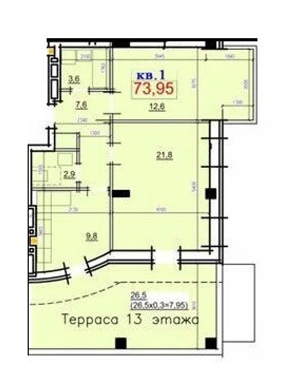 Планировка типа  2-73.95