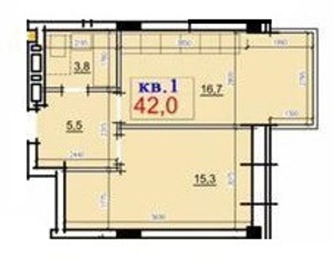 Планировка типа  1-42.0