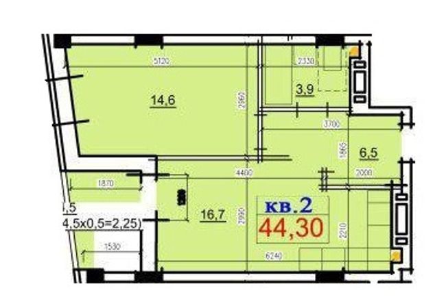 Планировка типа  1-44.3