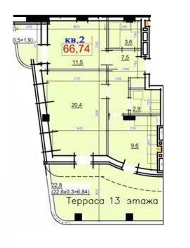 Планировка типа  2-66.74