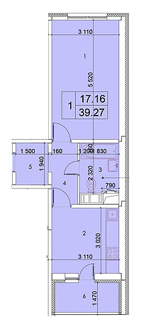 Планировка типа  1-39.27
