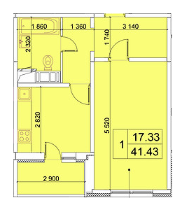 Планировка типа  1-41.43