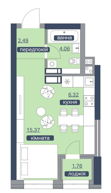 Планировка типа  1-30