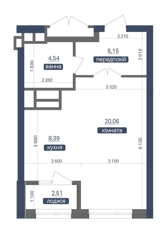 Планировка типа  1-41.65