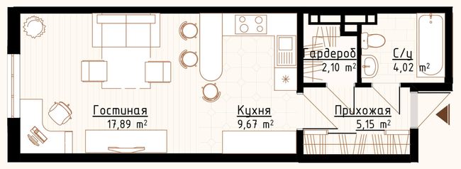 Планировка типа  1-38.83