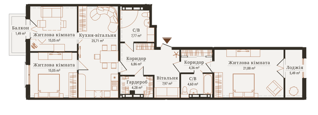 Планировка типа  4-120.51