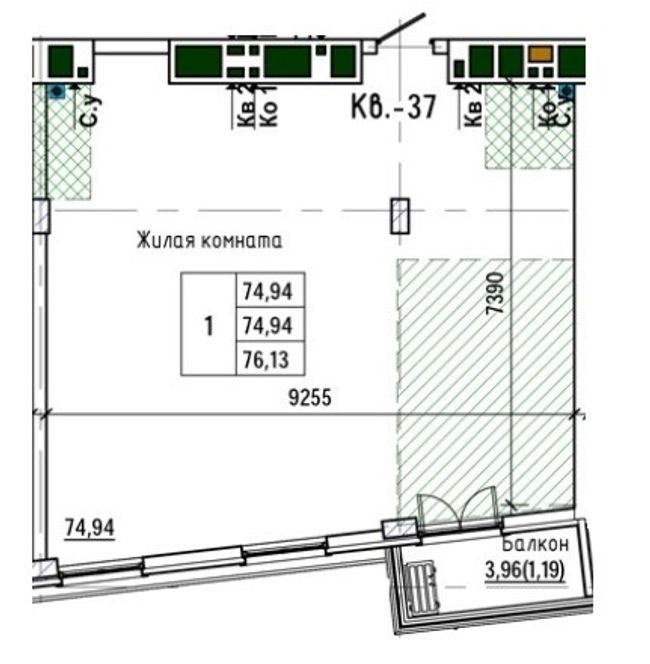 Планировка типа  1-76.13