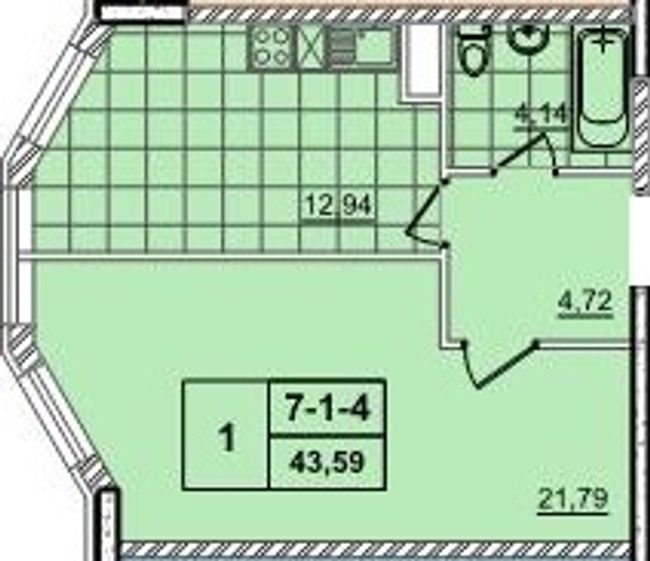 Планировка типа  1-43.59