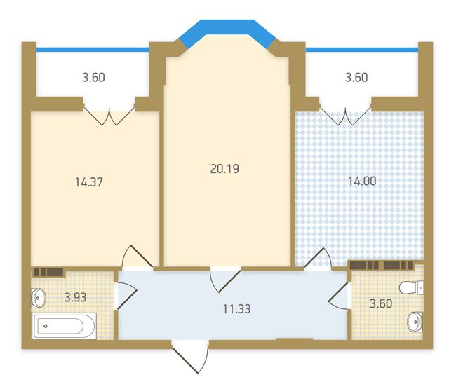 Планировка типа  2Б