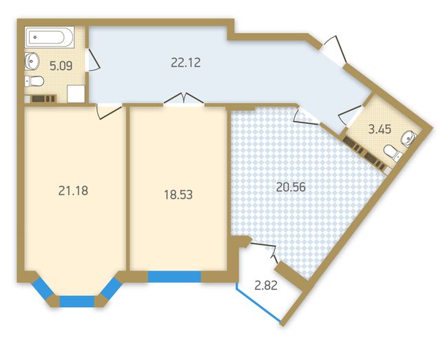 Планировка типа  2Б