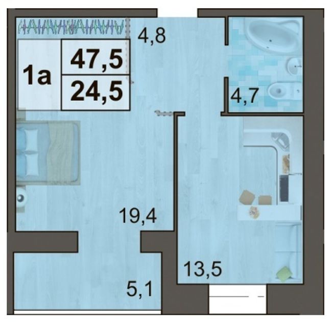 Планировка типа  1а