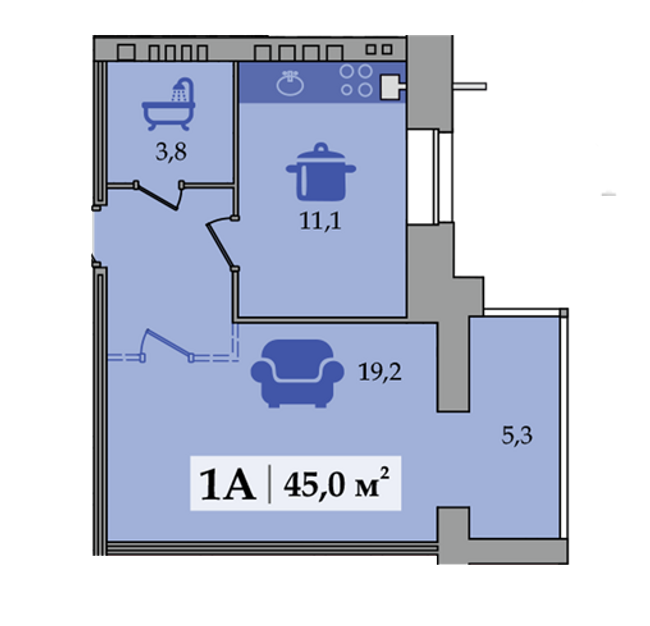 Планировка типа  1А