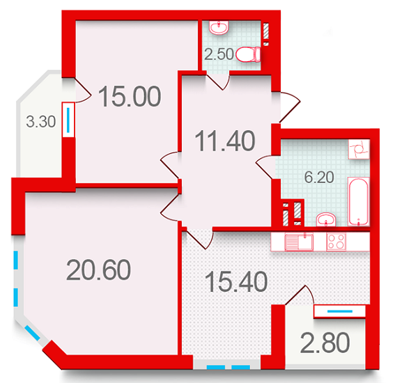 Планировка типа  (2)2.1