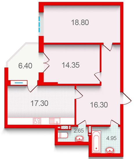 Планировка типа  (3)2.3