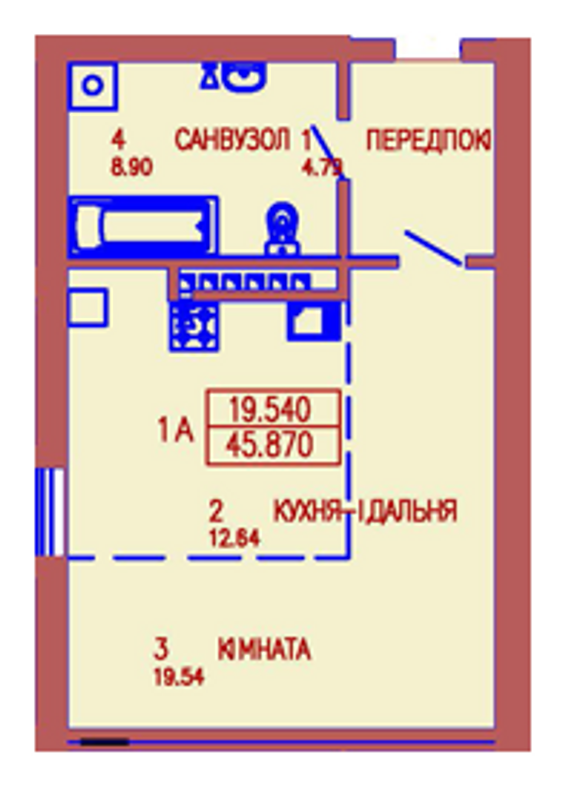 Планировка типа  1A