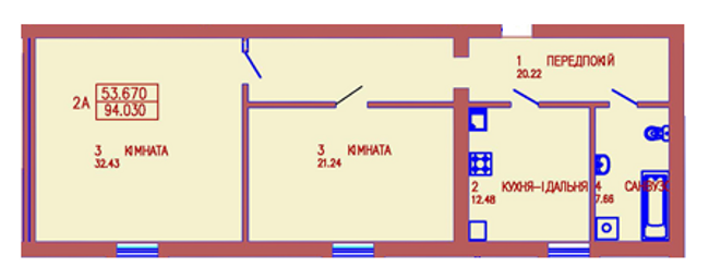 Планировка типа  2A