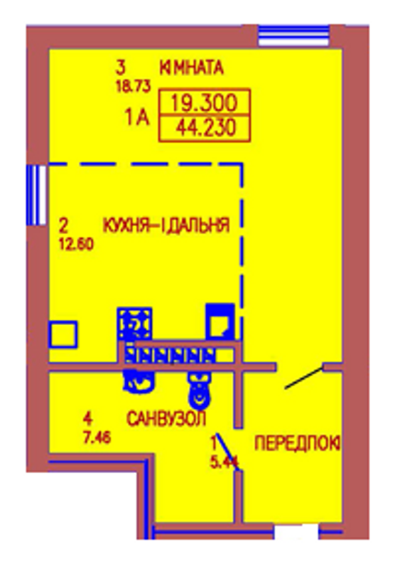 Планировка типа  1A