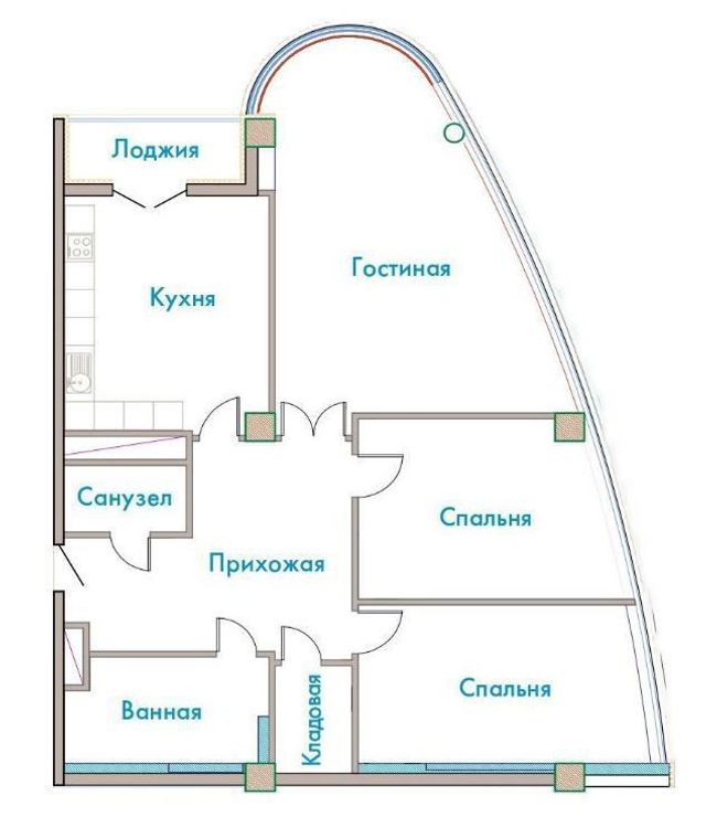 Планировка типа  3-141.0